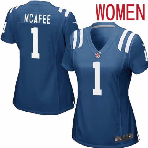 Women Indianapolis Colts 1 Pat McAfee Nike Royal Game Player NFL Jersey